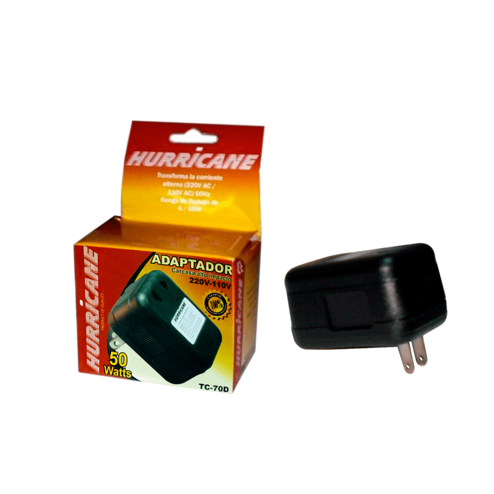 CONVERTIDOR D/VOLTAJE 50W 220V-110V "HURRICANE"