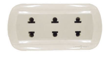 TOMACORRIENTE TRIPLE OVAL VISIBLE MARFIL