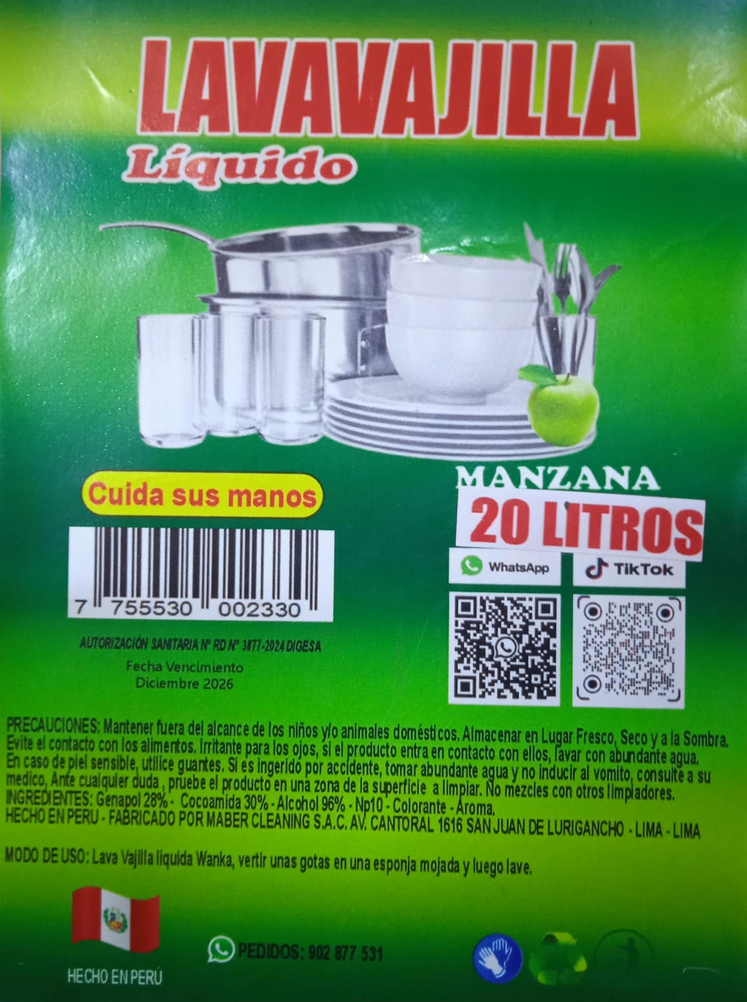 LAVAVAJILLA MANZANA X GRANEL (100ML)