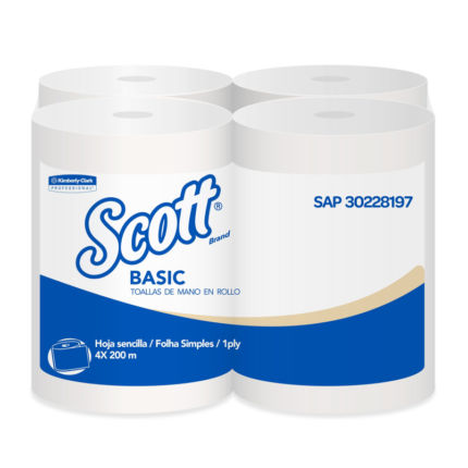 PAPEL HIGIENICO JUMBO BLANCO SCOTT X 4 UNIDADES 550 METROS
