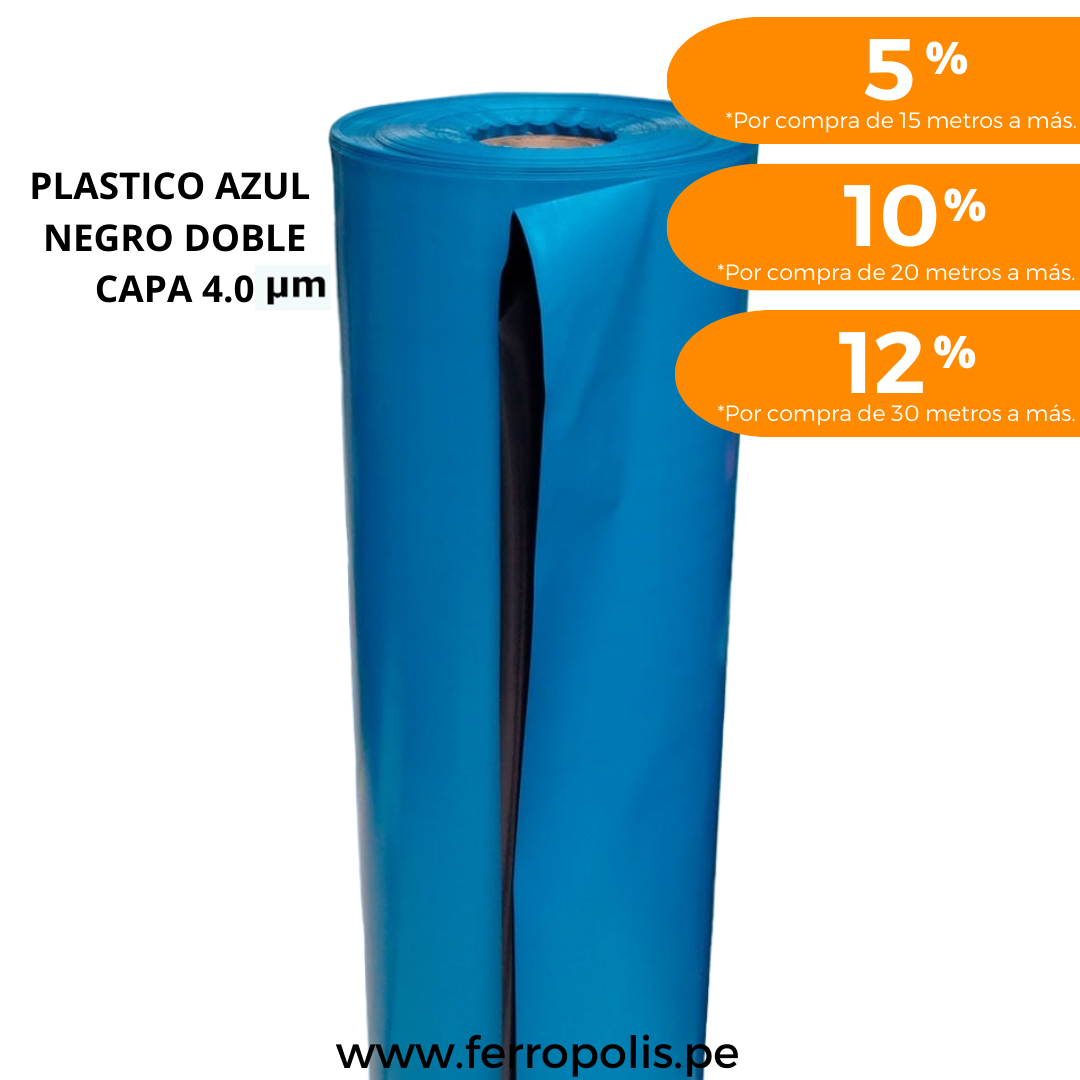 METRO PLASTICO GRUESO AZUL/NEGRO MTS ALTO/ABIERTO MICRAS