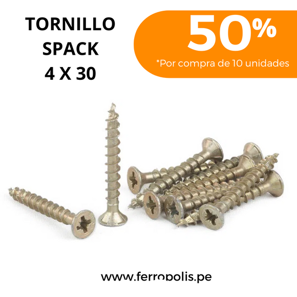 TORNILLO SPACK 4 X 30  (GR≈10 PCS APROX)