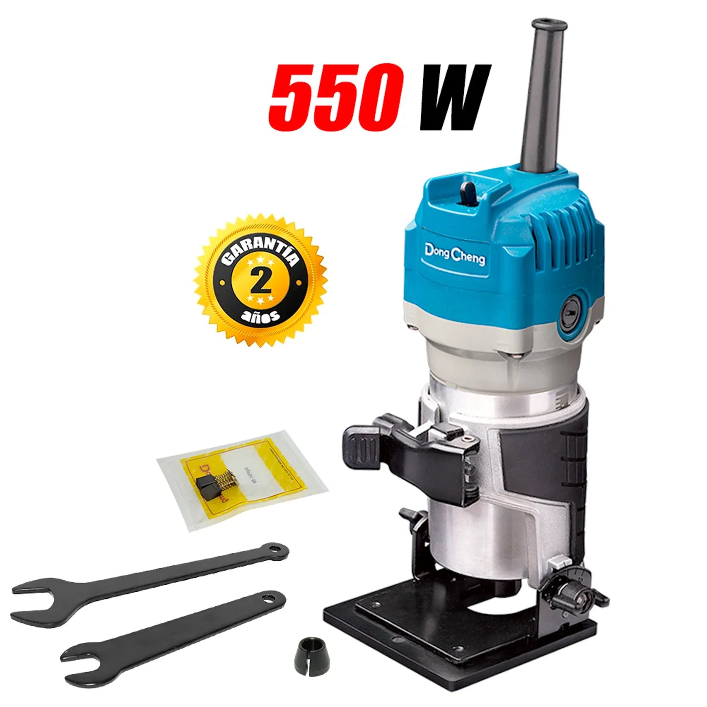 Ruteadora Fresadora Tupi de Mano 14″ Dongcheng DMP04-6B 550W Base Inclinada 45°