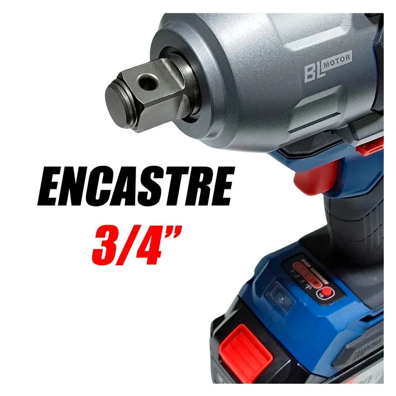 LLAVE IMPACTO INALAMBRICA 1288 NM CAÑO CORTO 3/4" 5 AH DONGCHENG