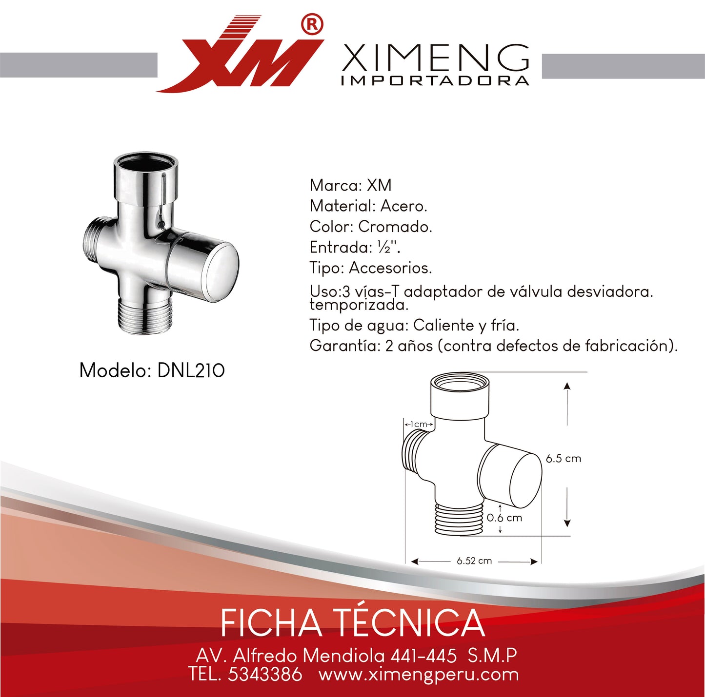 VALVULA DESVIADORA 3 VIAS DUCHA "xiameng" uso rudo