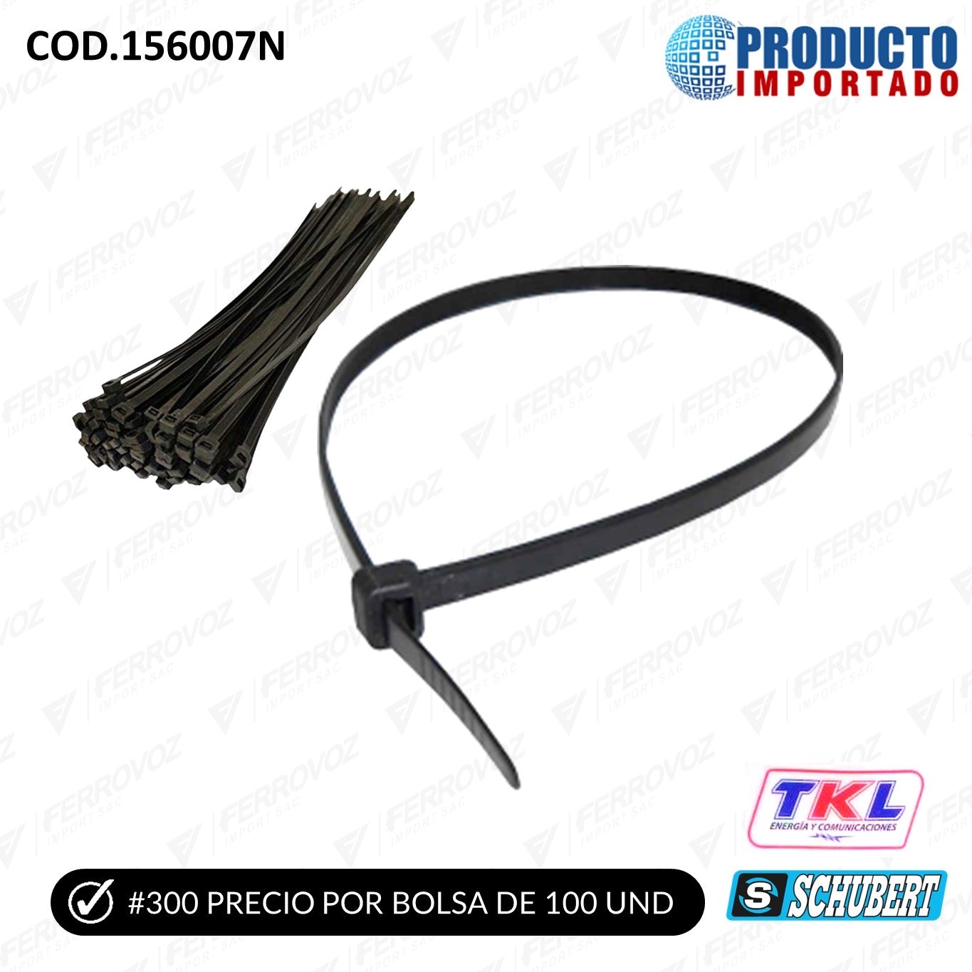 CINTILLO NYLON 300MM NEGRO ( UNID )