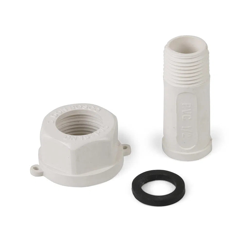 RACOR CONECTOR 3/4" X 1/2" X 55MM EMPALME PVC MEDIDOR AGUA (x unidad )