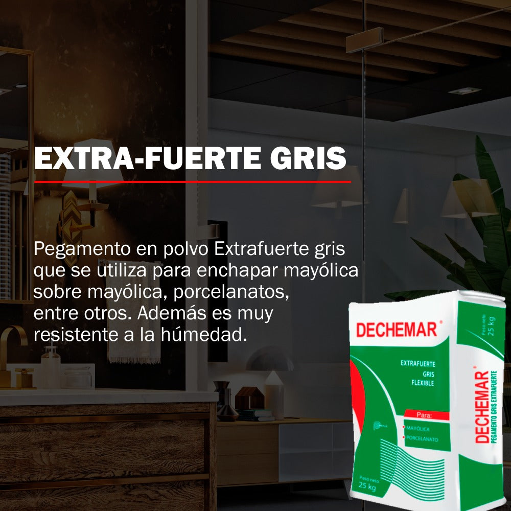 PEGAMENTO MAYOLICA GRIS EXTRAFUERTE "DECHEMAR"