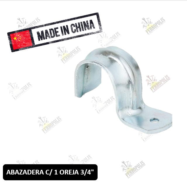 ABRAZADERA C/1 OREJA 3/4" LIVIANA INC. TORNILLOS ( 100 PCS )