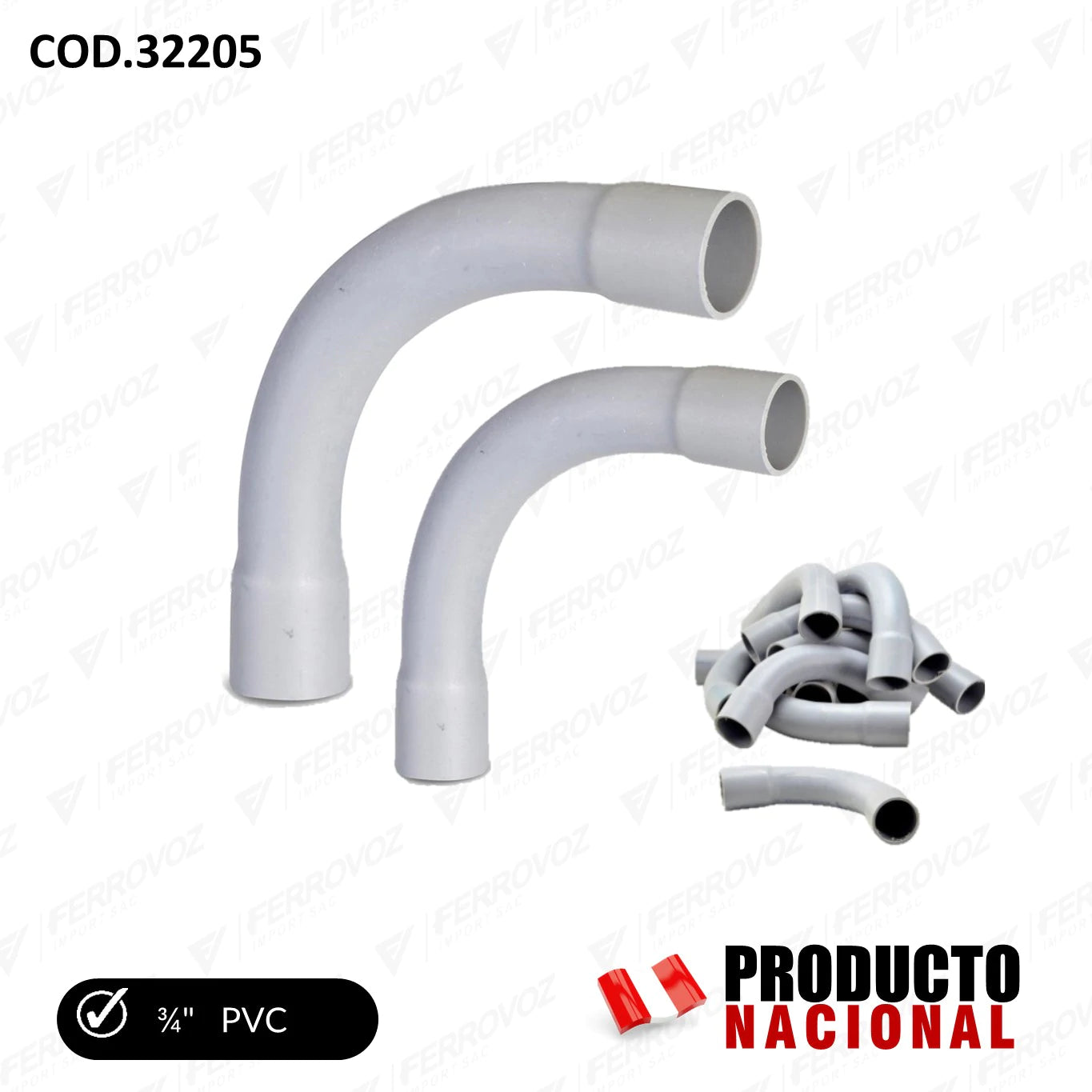CURVA DE LUZ 3/4" INYECTO PLAST