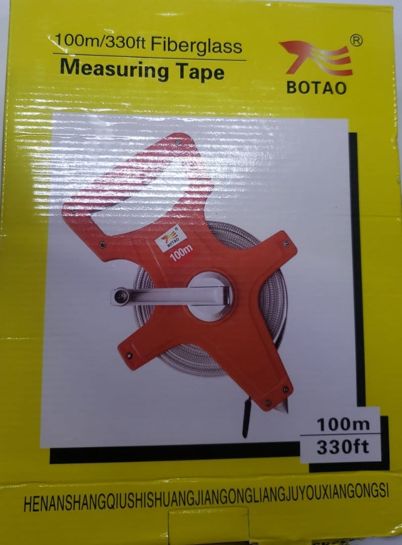 WINCHA 100 METROS AMARILLO C/MANGO