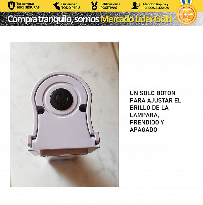 LAMPARA LED PORTATIL RECARGABLE BASE ALUMINIO 6W