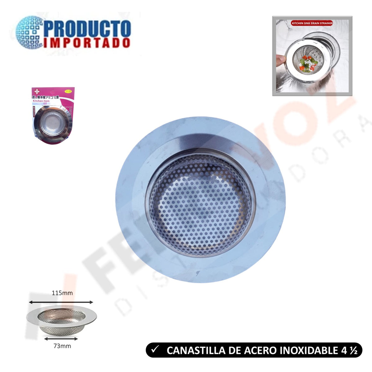 REJILLA 4 1/2" ACERO INOXIDABLE