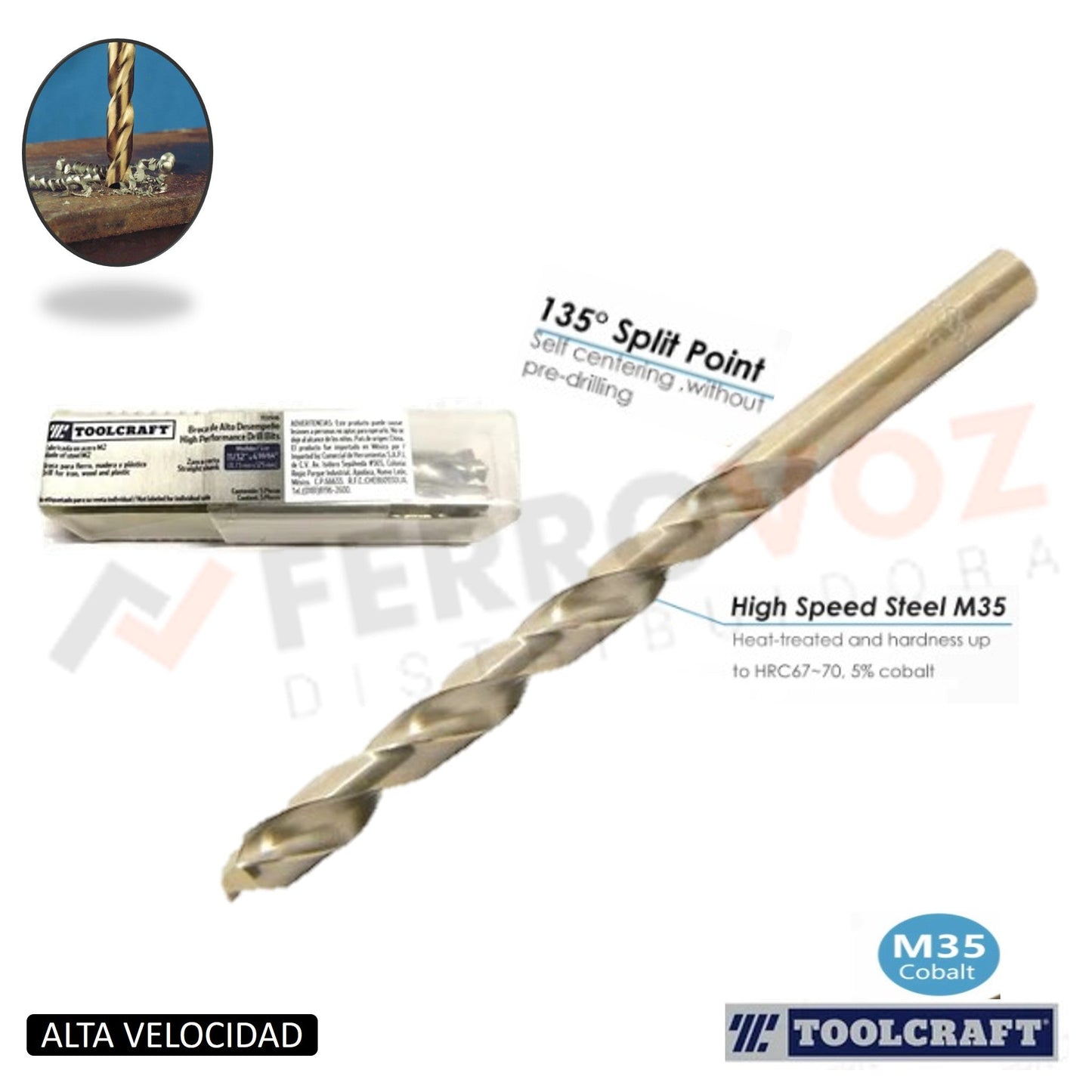 BROCA METAL 5% COBALTO 23/64" 9.13 MM