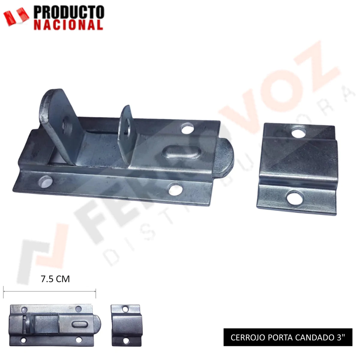 CERROJO PORTA CANDADO 3" PLATEADO INC. TORNILLOS