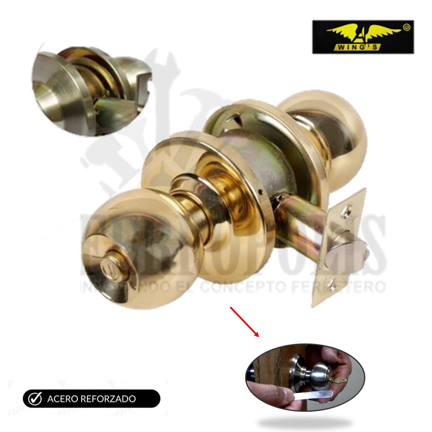 CHAPA BOLA DORADO SEMIPESADA "WINGS"