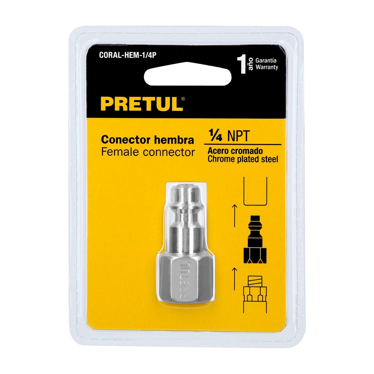 ACOPLE ESPIGA RAPIDO 1/4" HEMBRA "PRETUL"