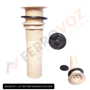 DESAGUE LAVATORIO PVC 1 1/2" SIN REBOSE