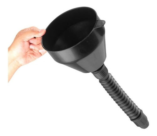 EMBUDO PLASTICO 500ml , CUELLO FLEXIBLE C/FILTRO "TRUPER"