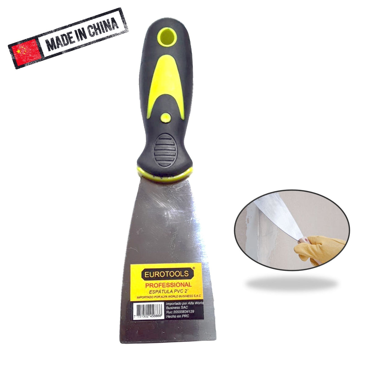 ESPATULA 2" MANGO GOMA PREMIUN