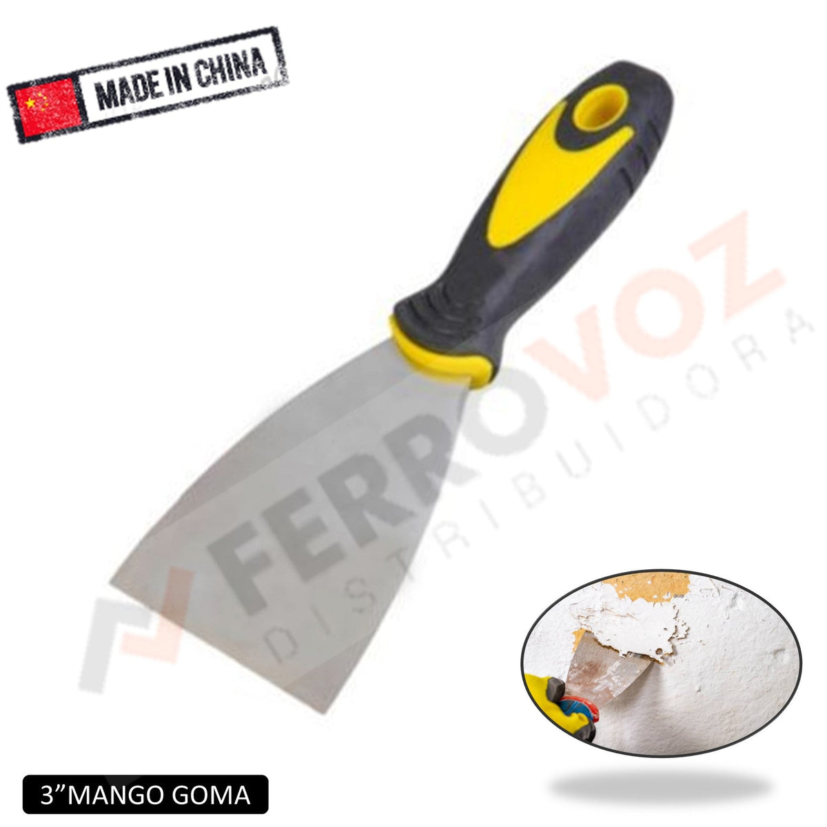 ESPATULA 3" MANGO GOMA PREMIUN