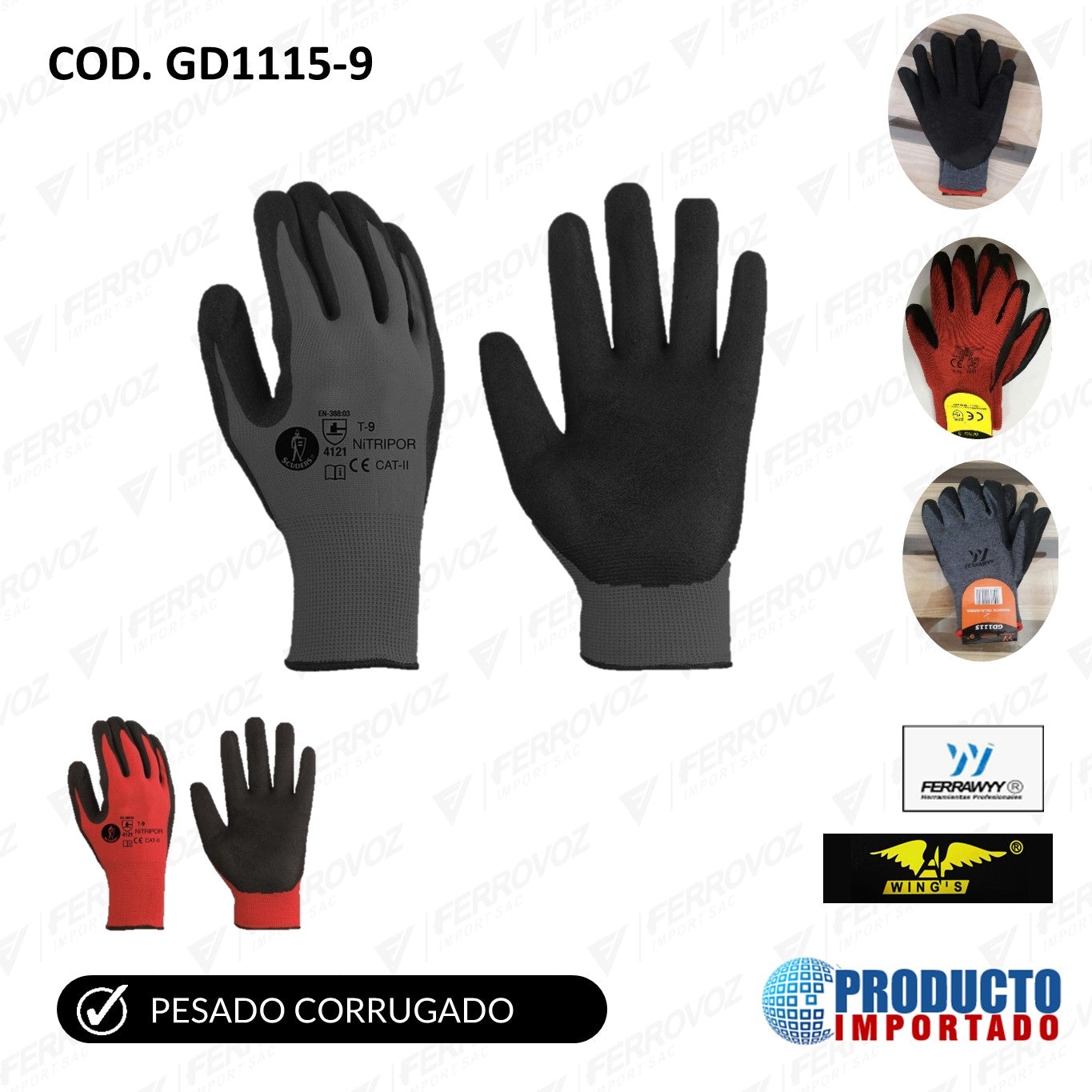 GUANTE TELA JEBE ANTICORTE USO RUDO