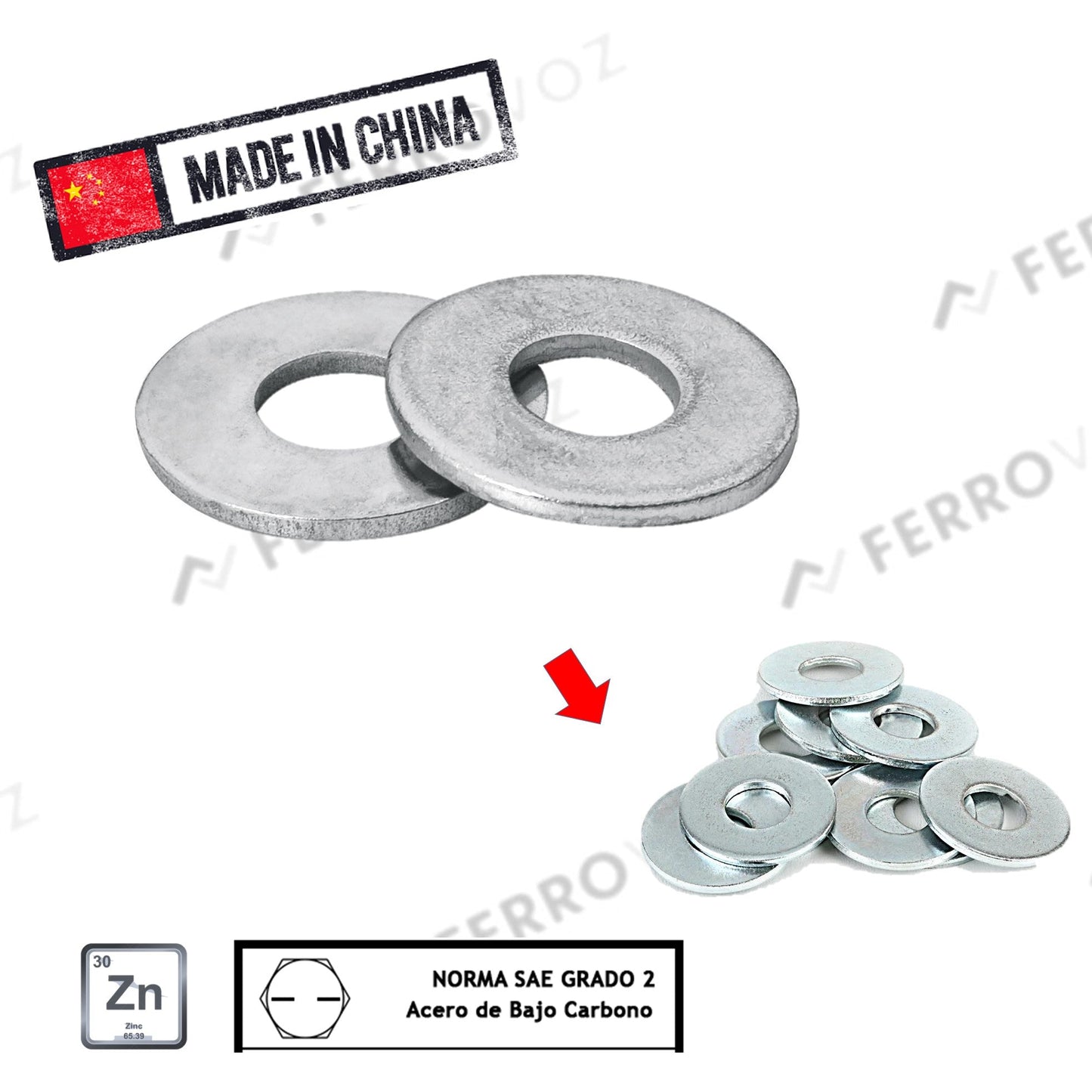 HUACHA PLANA 1/4" ( UNIDAD )