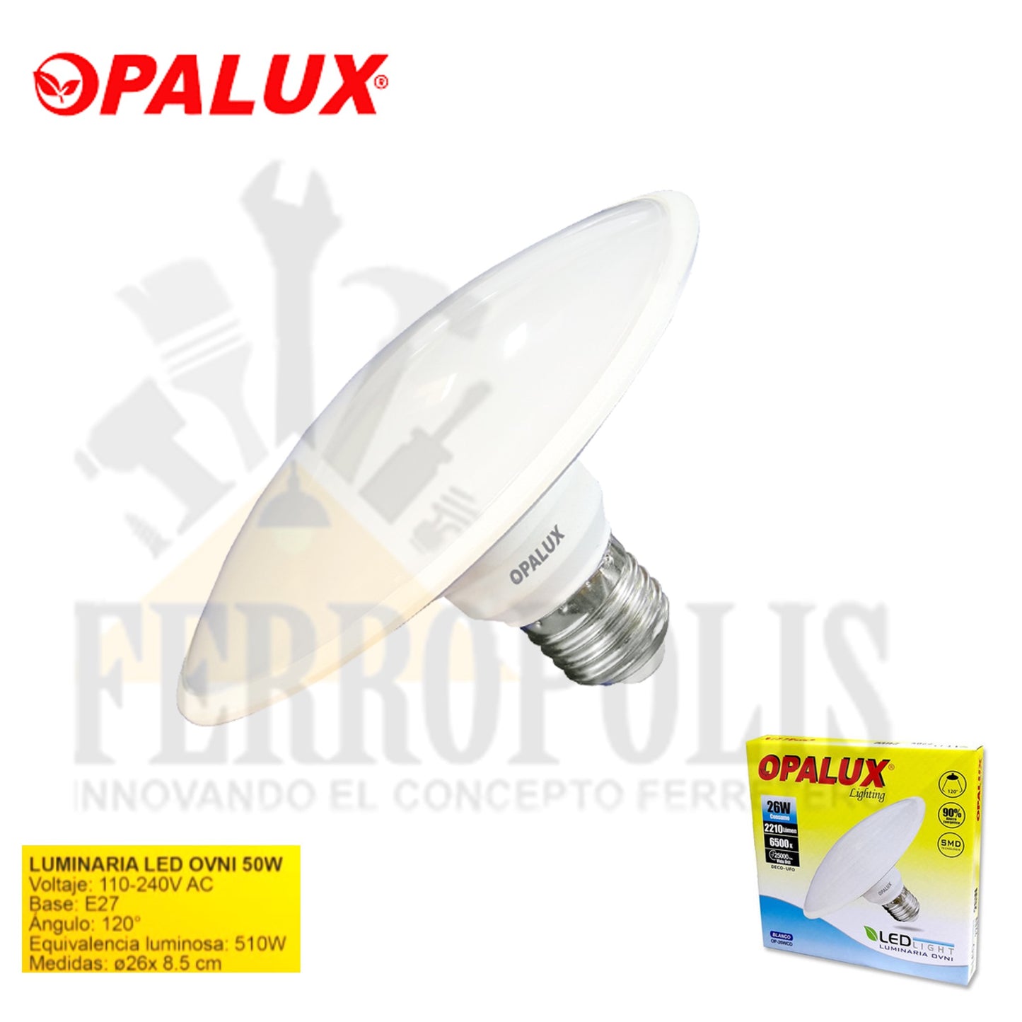 LAMPARA LED OVNI 36W " OPALUX "