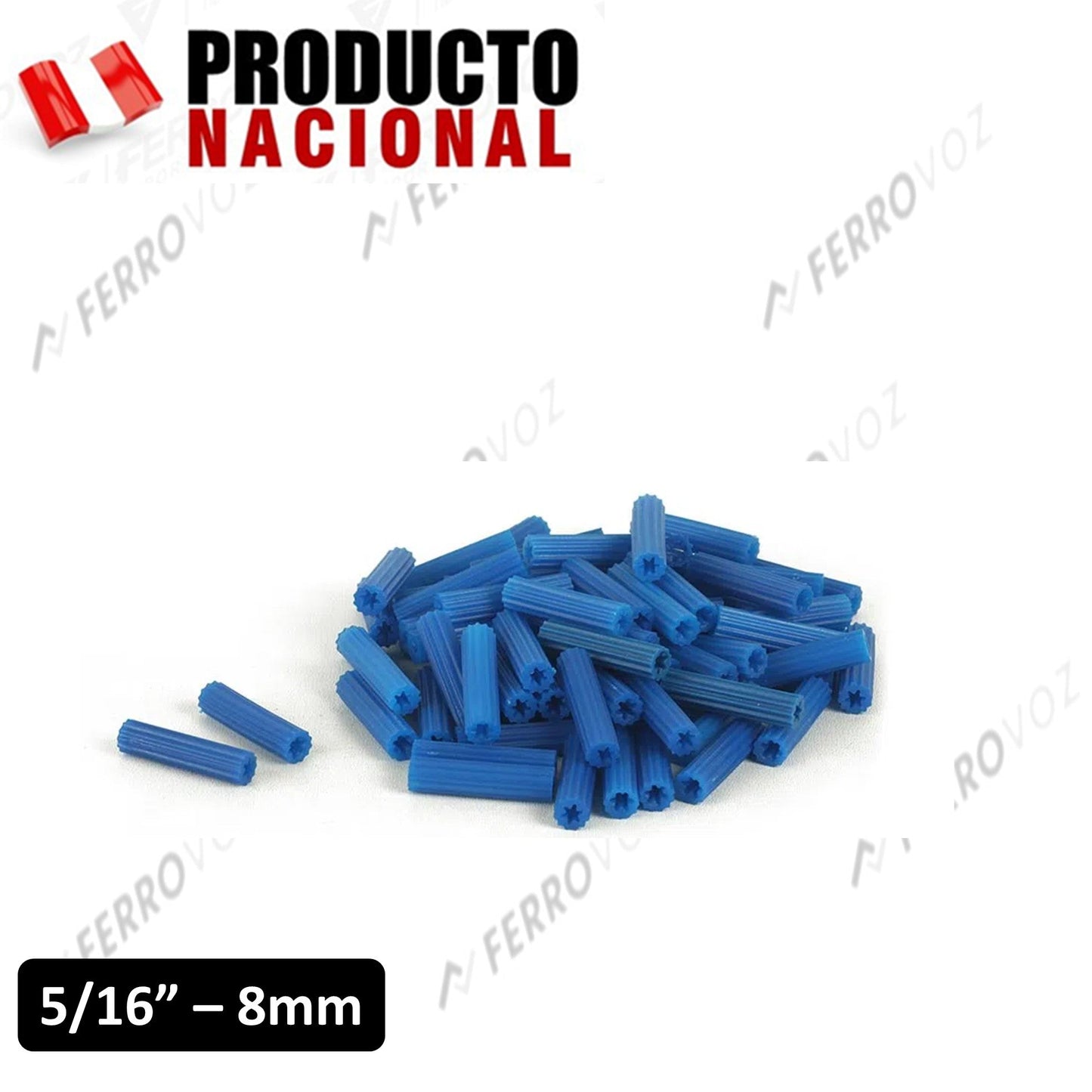 TARUGO PLASTICO AZUL 5/16 (GR ≈ 10PCS APROX)