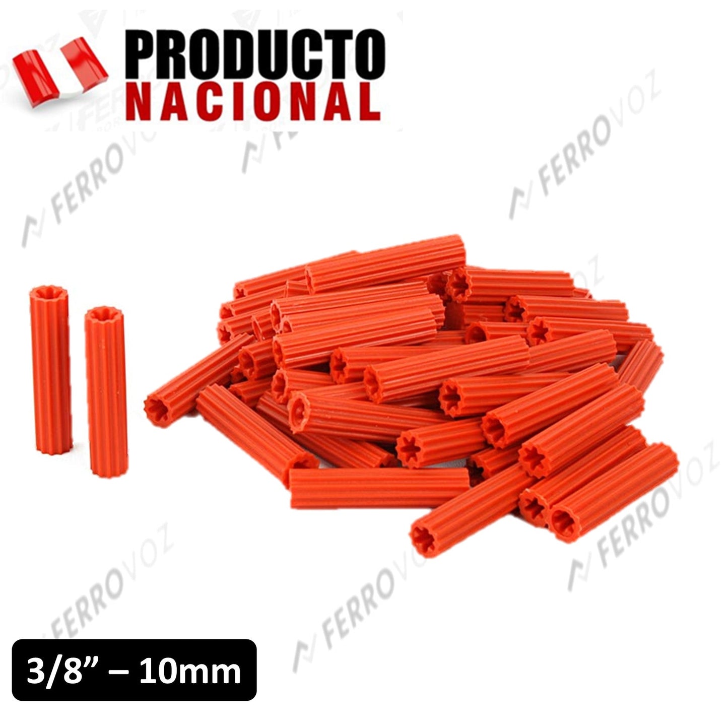 TARUGO PLASTICO NARANJA 3/8" (GR ≈ 10PCS APROX)
