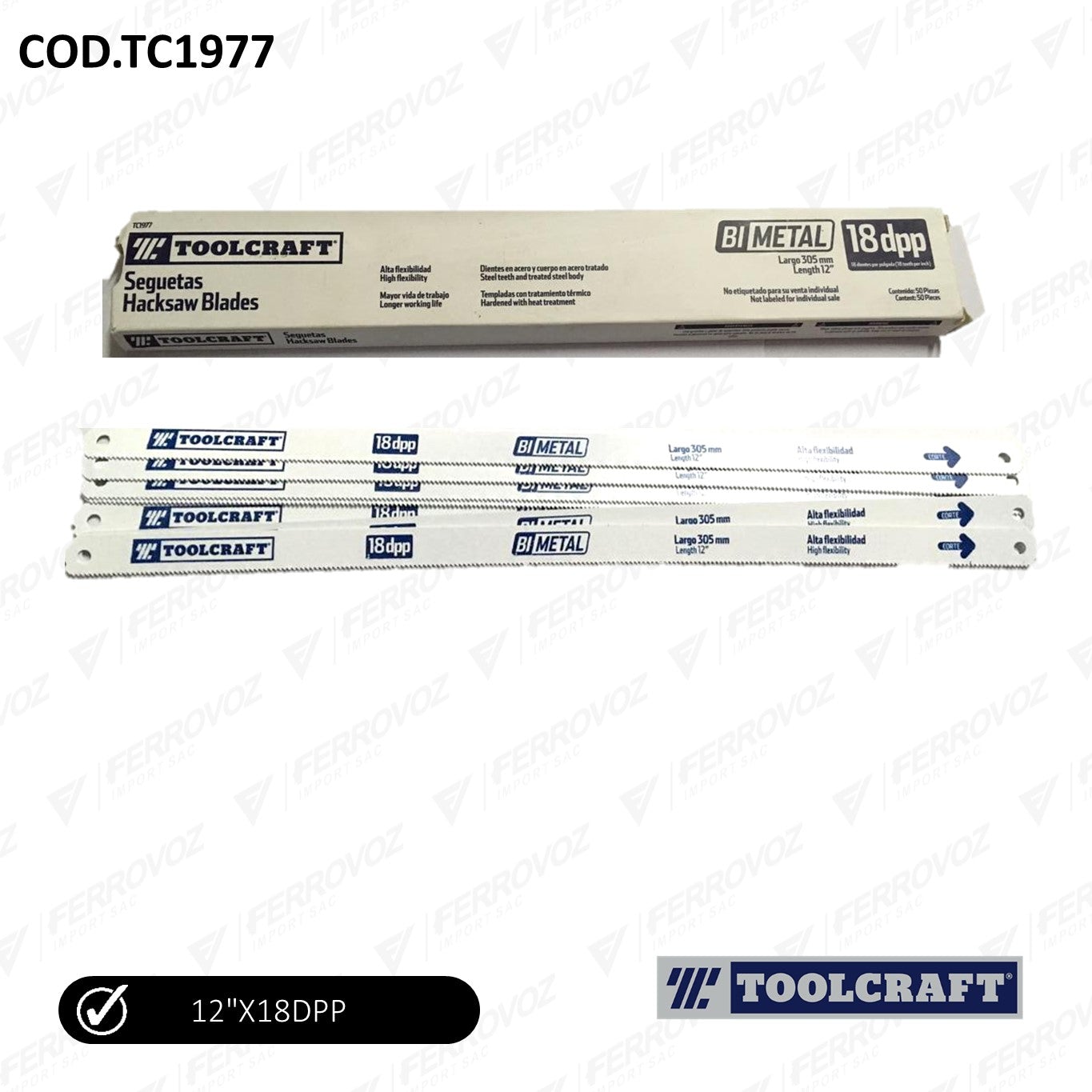 HOJA DE SIERRA BIMETAL 24DPT "TOOLCRAFT"