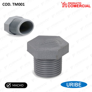 CODO AGUA PVC 1/2" C/ROSCA "INYECTOPLAST"