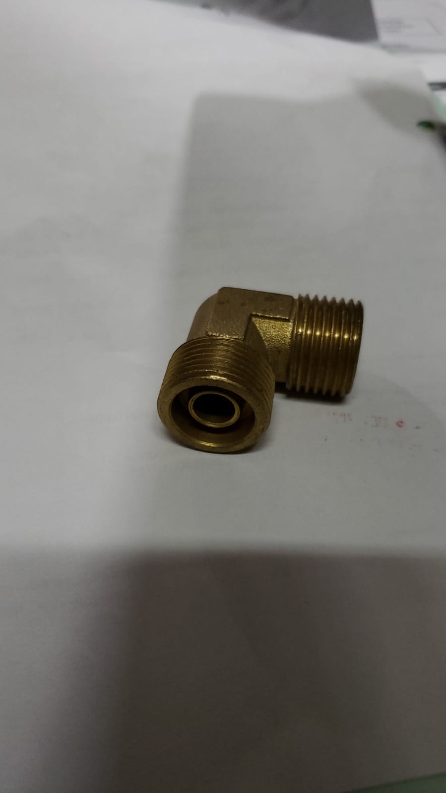 CODO BRONCE 1/2" x M22 MACHO MACHO ( GAS CALIDA )