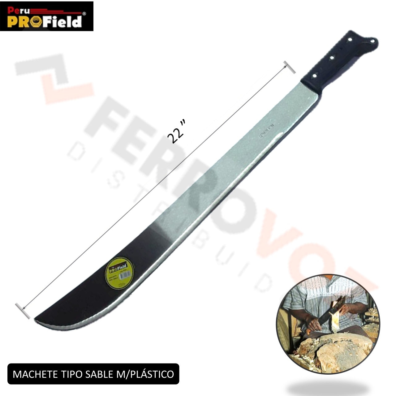 MACHETE M/PLASTICO 22" USO RUDO