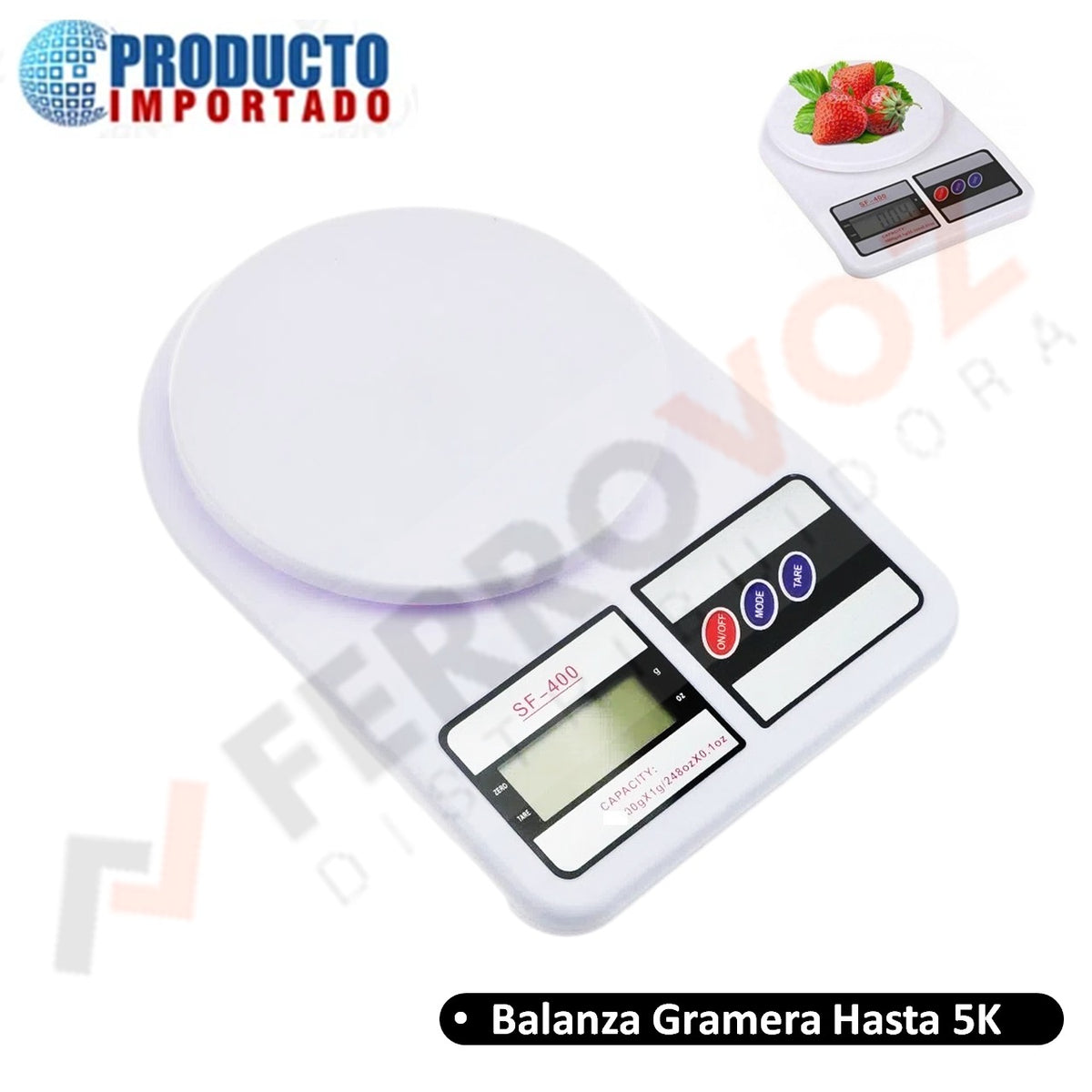 BALANZA DIGITAL GRAMERA COCINA COMERCIAL 5 KG