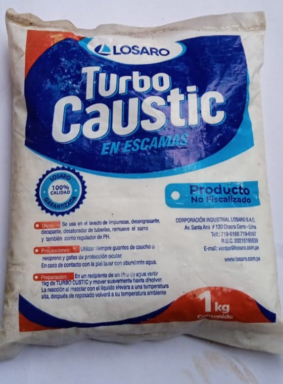 SODA CAUSTICA ESCAMAS 1 KG "LOSARO" (HIDROXIDO DE SODIO)