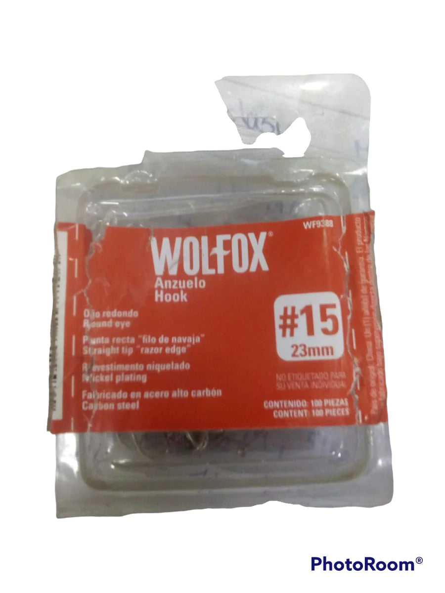 ANZUELO #15 "WOLFOX" (X100PCS)