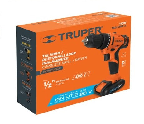 TALADRO INALAMBRICO 1/2" 18 Nm 2aha 20V "TRUPER"