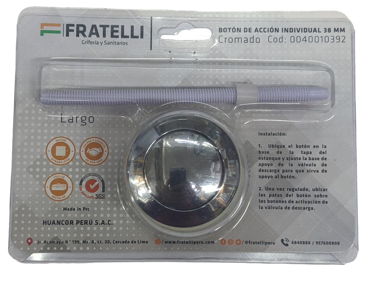 BOTON SIMPLE DESCARGA 38MM "FRATELLI"