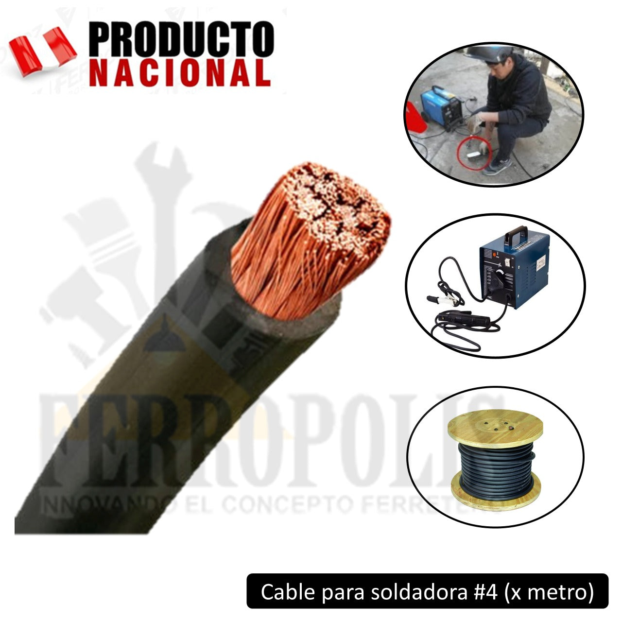 CABLE SOLDAR #4 NEGRO STD ( X METRO )