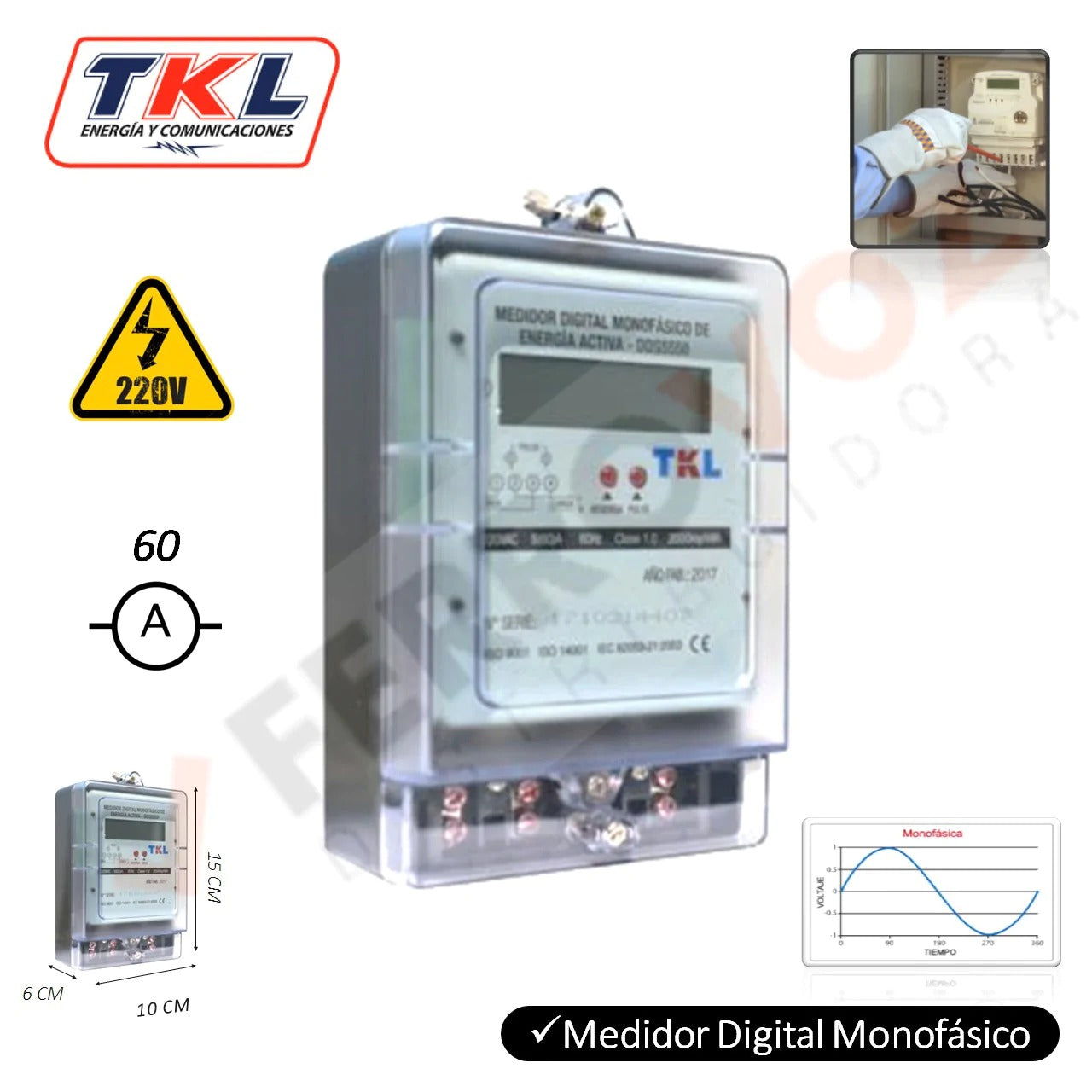 MEDIDOR LUZ 60A DIGITAL "TKL"