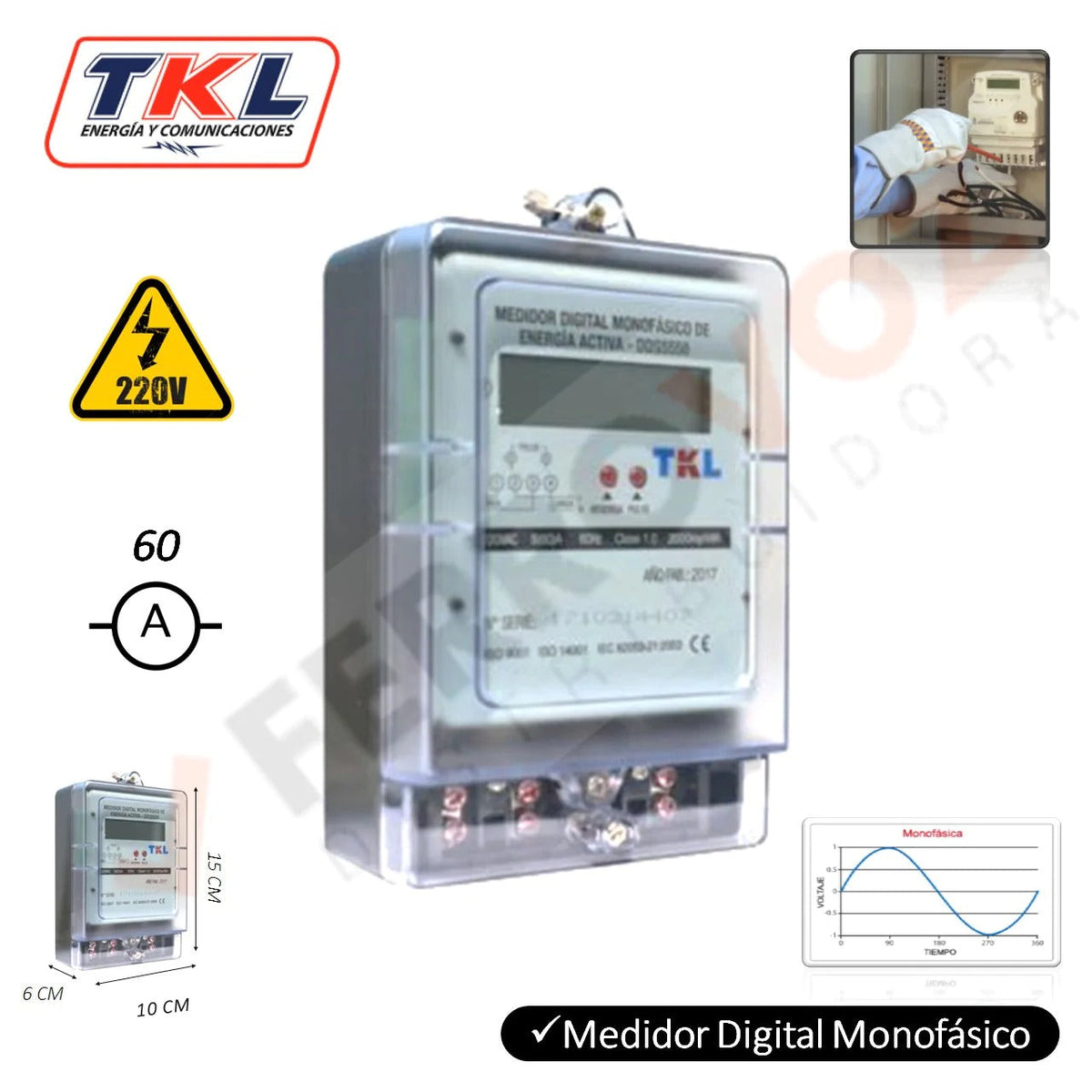 MEDIDOR LUZ 60A DIGITAL "TKL"