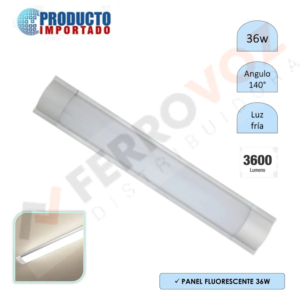 FLUORESCENTE LED DOBLE 36W - 120 CM "ALFA"