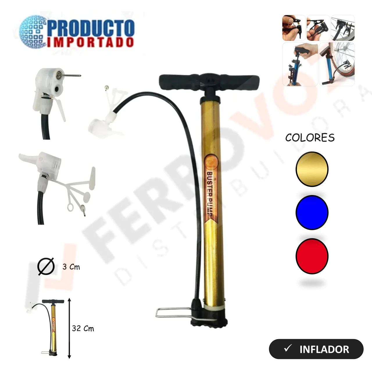 INFLADOR TUBULAR LLANTA PELOTA