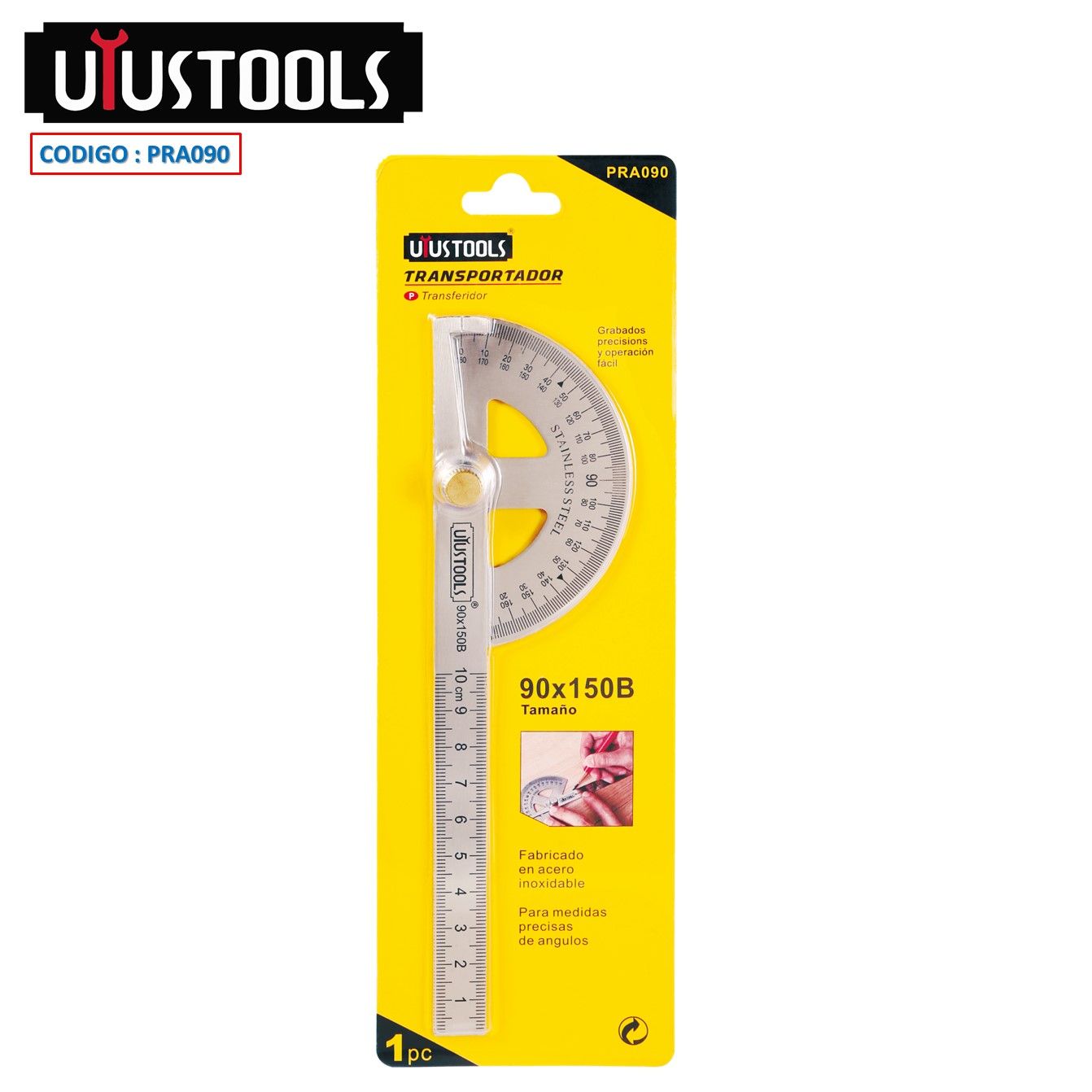 TRANSPORTADOR 6" METALICO "UYUSTOOLS"