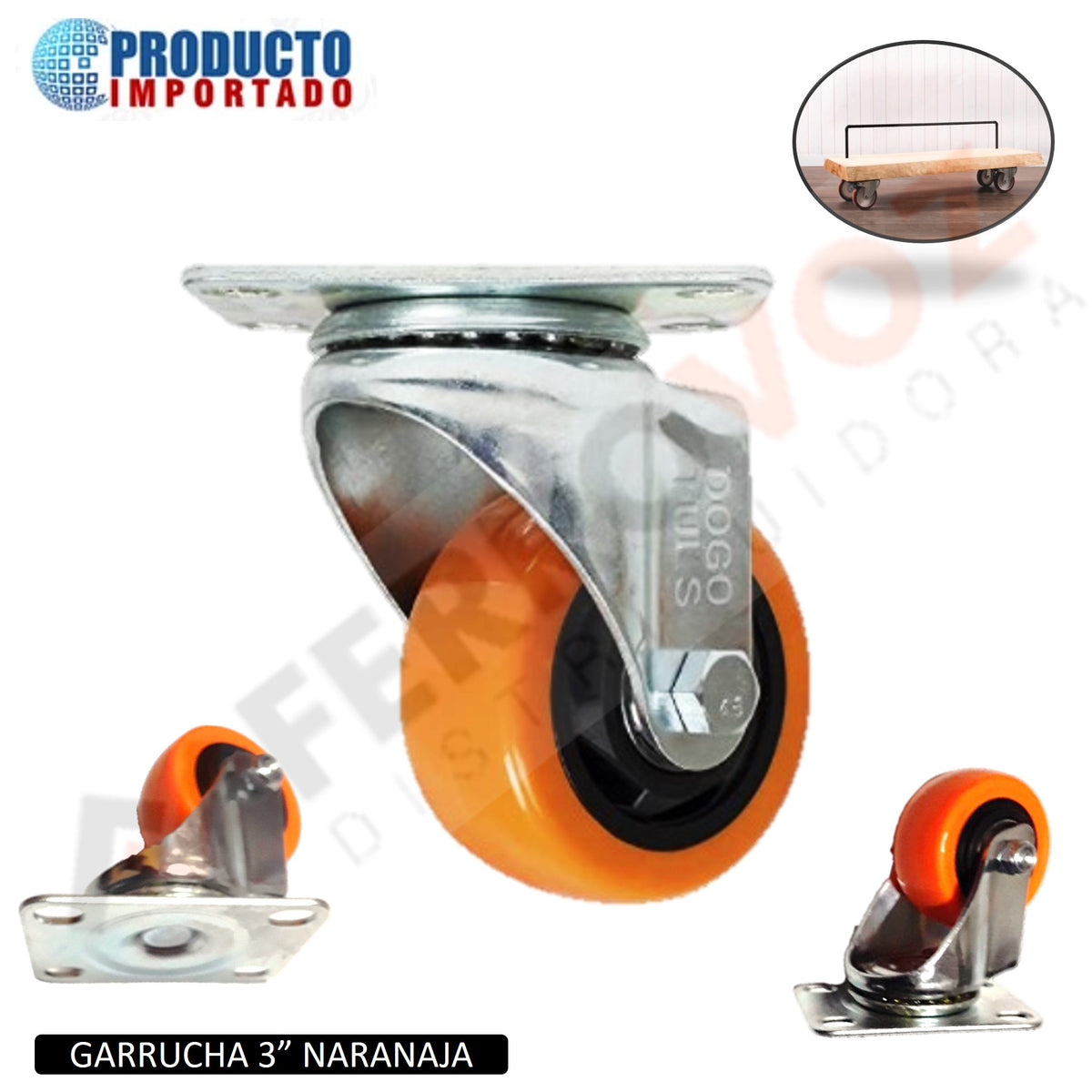 GARRUCHA MOVIL PLATAFORMA PESADO 3" (x und)