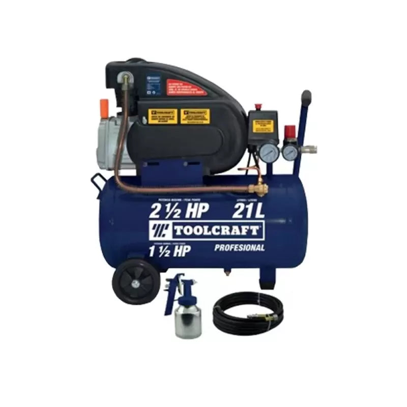 KIT COMPRESOR AIRE HORIZONTAL 21LITROS 220V TOOLCRAFT
