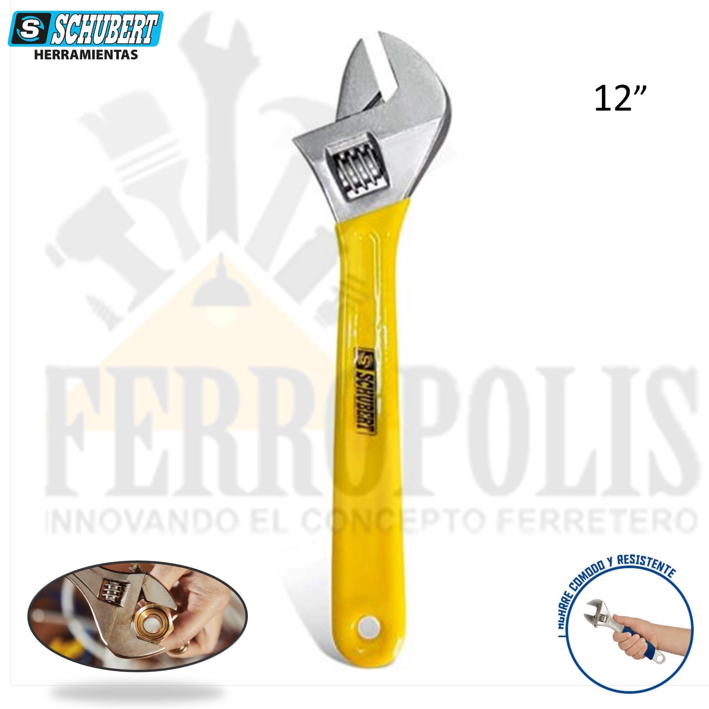 LLAVE FRANCESA M/AMARILLO 12" "SCHUBERT"