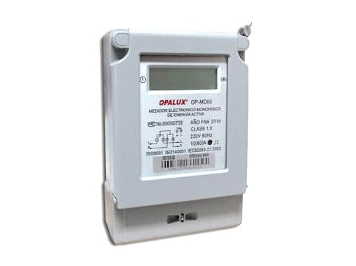 MEDID0R ENERGÍA MONOFÁSICO DIGITAL 220V "OPALUX"