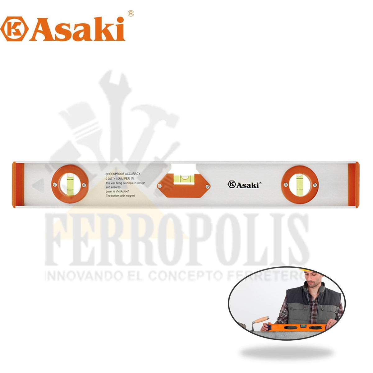 NIVEL ALUMINIO LIVIANO 24" ASAKI